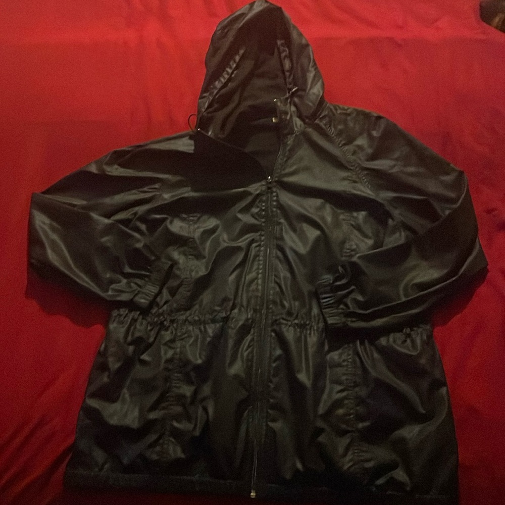 Black rain jacket